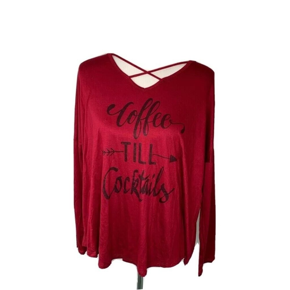 My LAnd Womens T-Shirt Red Coffee Till Cocktail L
